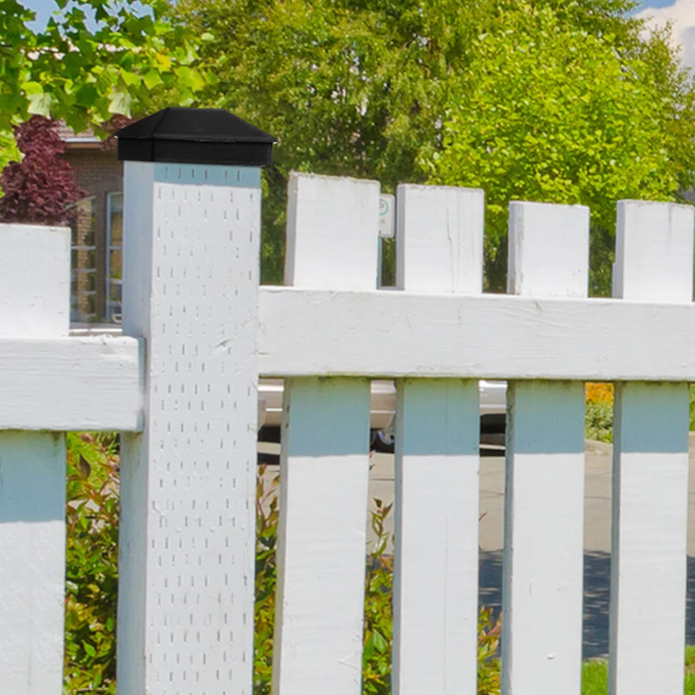 

12Pcs PP Plastic Fence Post Caps Black Waterproof Durable for Wooden Fences Easy Installation Outdoor Protection