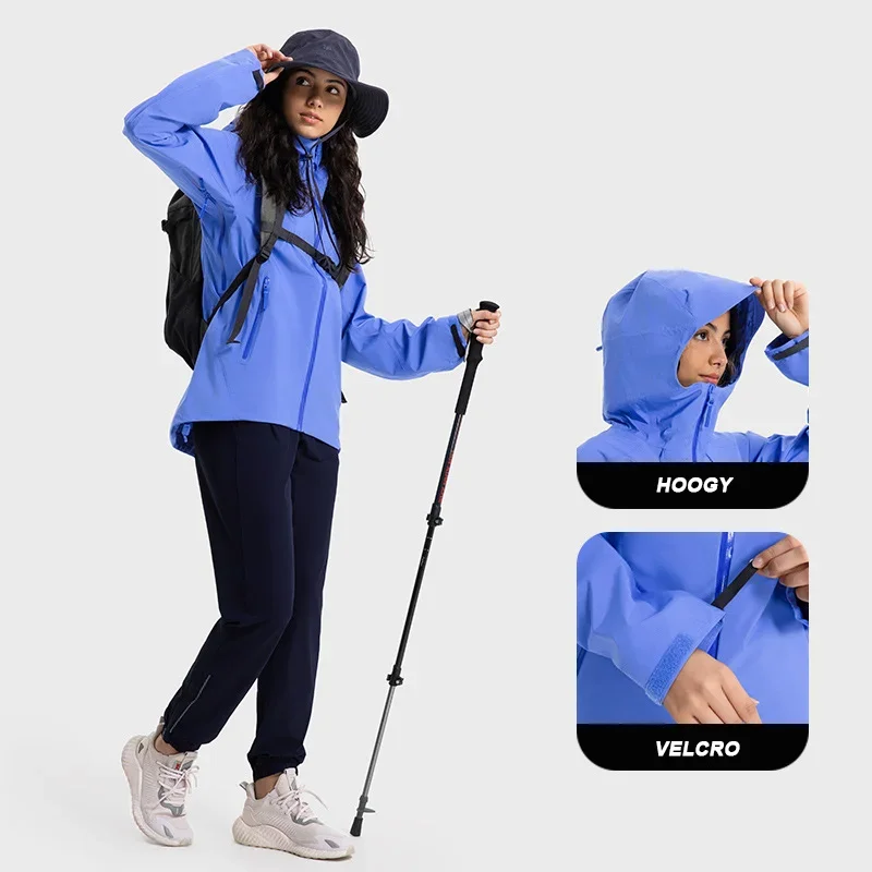 Wholesale multifunction custom logo zipper windproof waterproof biker  women interchange climbing jacket