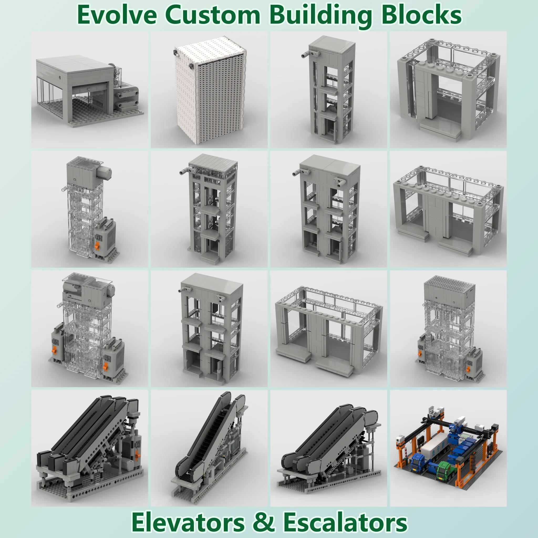 Custom Building Blocks Marble Run Train Track Elevator Escalator Missile Fighter Jet Tank Submarine Warship Rocket Gun Truck