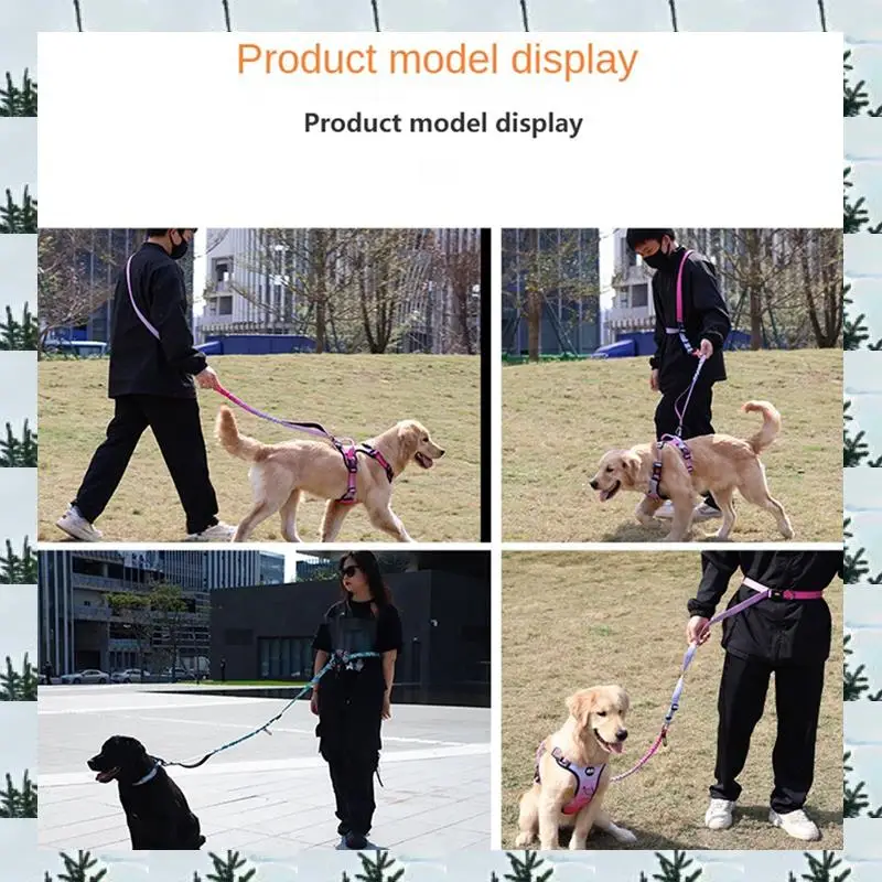 

ABLG Pet Dog Explosion-Proof Leash Pet Leash Waist Crossbody Free Hands Dog Leash