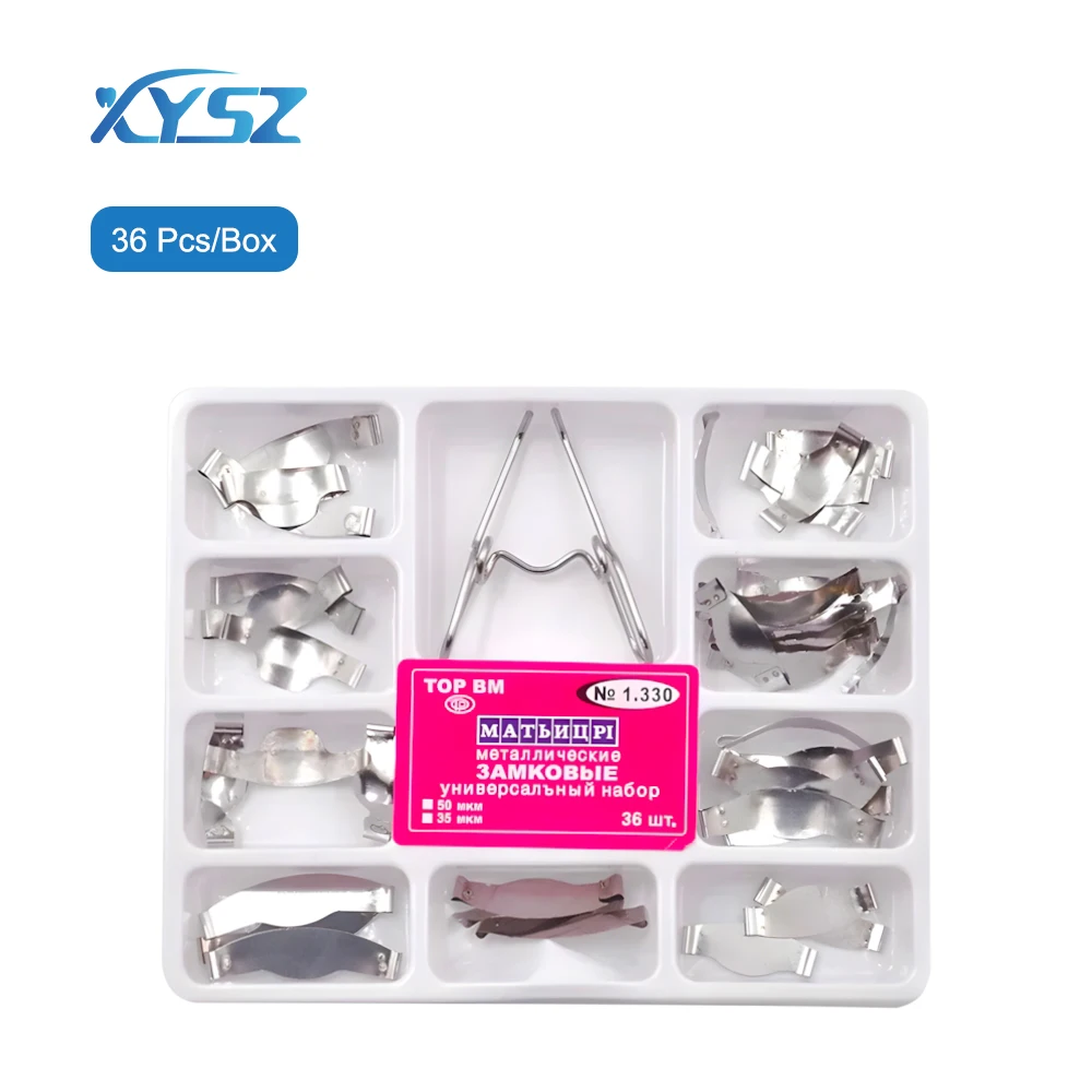 

Dental Sectional Contoured Metal Matrices Matrix with Springclip No.1.330 Band Resin Clamping/Seperating Ring Dentist Tools