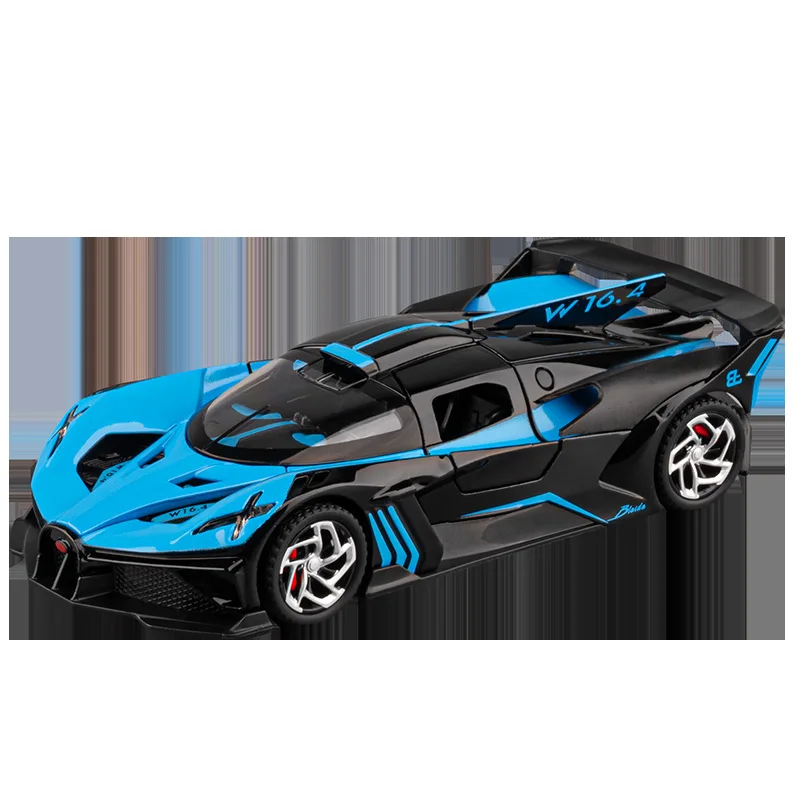 1:32 Bolide Sports Car Model Toy Metal Die-cast Music Light Pull Back Doors Opened Vehicle Models Boys Birthday Gifts