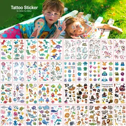 Adesivi per tatuaggi da 60 pezzi per bambini Waterpro of Cute Cartoon Unicorn Animals Dinosaur Tattoo Stickers