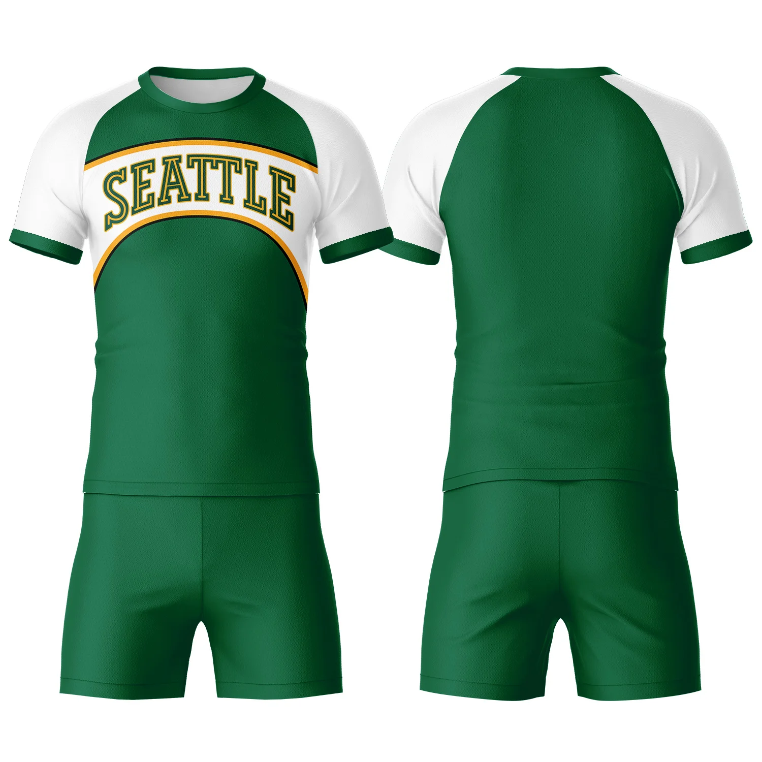 Wholesale men's and children's football jersey set men green jersey survey football uniform women's football training uniform