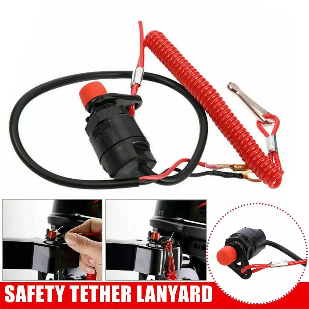 Boat Outboard Engine Motor Kill Stop Switch - Safety Accessories, Motorcycle Universal Lanyard, Switches Motorcycle Tether O4A8