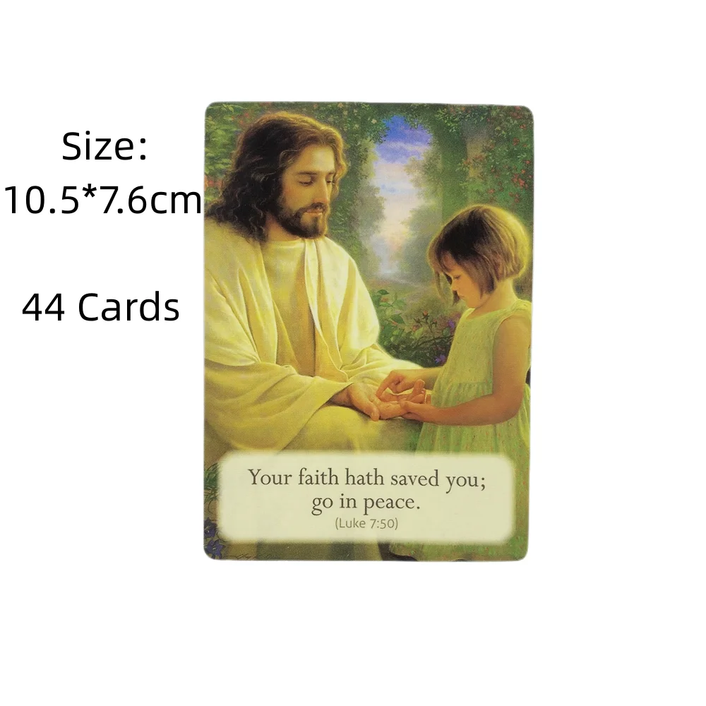 Liefdevolle woorden uit Jezus Orakelkaarten Een 44 Tarot Engelse Visioenen Waarzeggerij Dek Board Speelspellen 10,4 * 7,3 cm