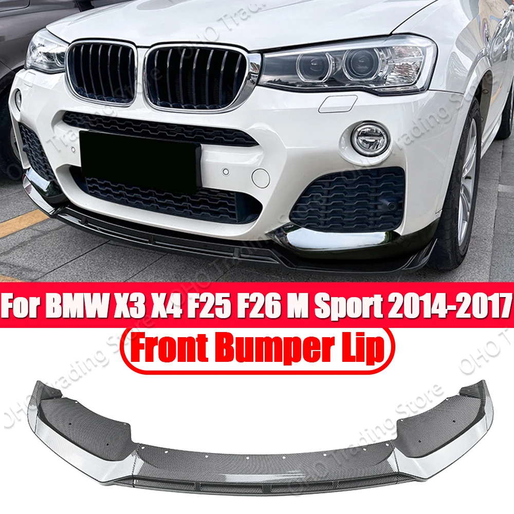 Front Bumper Lip Spoiler Side Splitters Guards For BMW X3 F25 X4 F26 M Sport M40i xDrive 20i 28i 30i 35i 20d 30d 35d 2014-2017