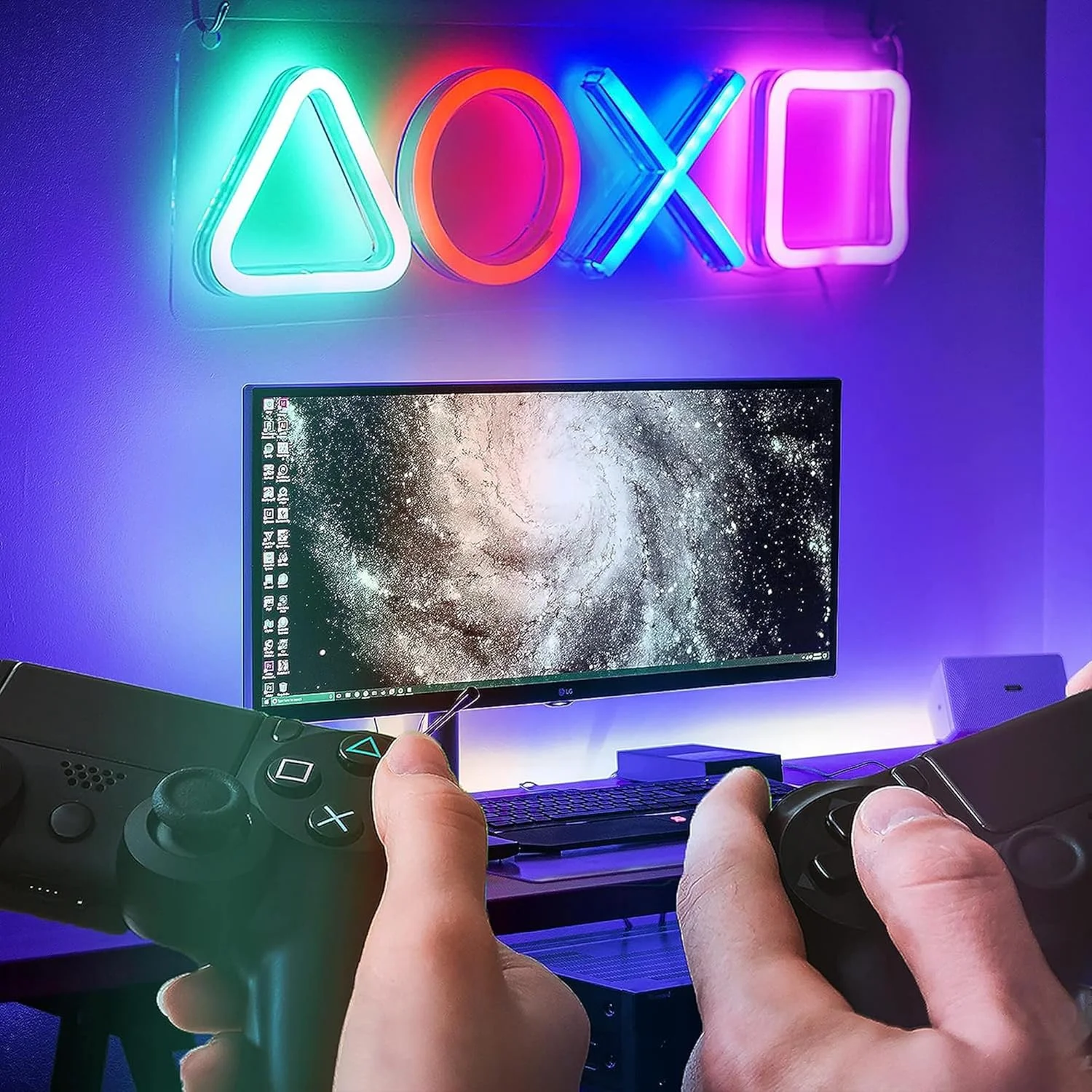 Gamer Neon Sign PS4 Game Icon Light for Wall Hanging Atmosphere Lamp Colorful LED Night Light Gaming Room Decoration