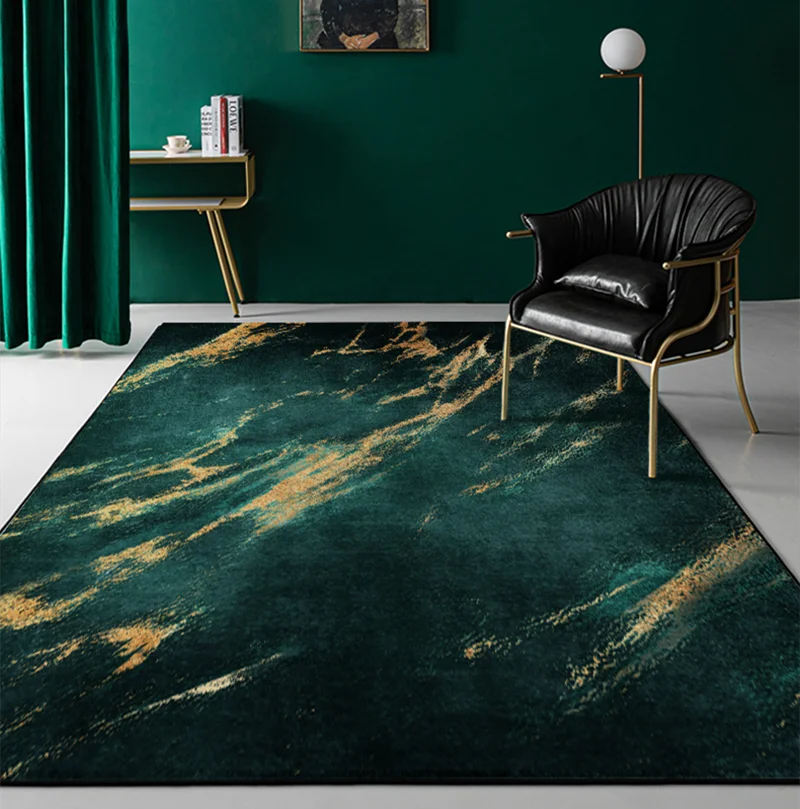 Modern Light Luxury Green Living Room Carpet Nordic Non-slip Kitchen Bathroom Rug Bedroom Coffee Table Carpets Entry Porch Mat