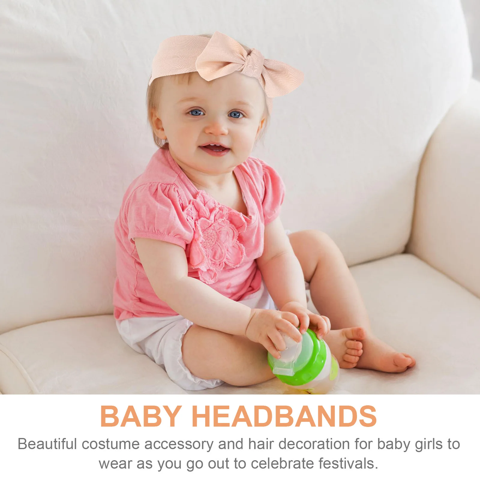 

2Pcs Children Hair Accessories Headbands Baby Girls Bow Hairband for Festival Birthday Party Newborn Hair Decoration