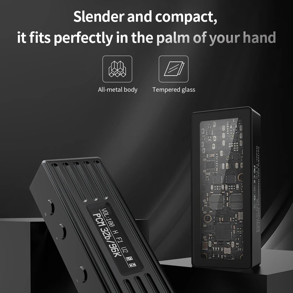 TRN-TE Pro amplificador de auscultadores portátil, decodificador DAC, suporta 32bit, 768kHz, DSD256, CS43198 duplo