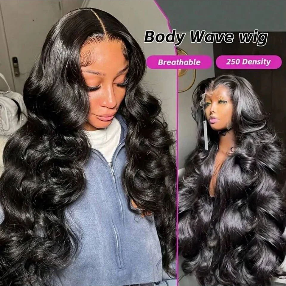 250% 42Inch Body Wave Lace Front Wigs Human Hair 13x6 HD Lace Frontal Wig 13X4 Bone Human Hair Wig Pre Plucked for Women image 5