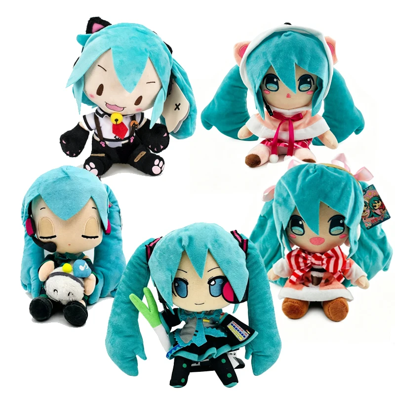 

Плюшевая кукла Хатсуне Мику 20-29 см, версия Q, милая и крутая игрушка, декор для комнаты, автомобиля, стола, подарок на день рождения для фанатов