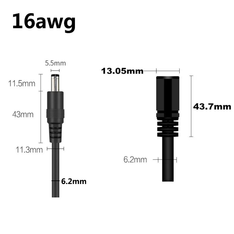 2a 5a 7a 10a DC-Stecker Buchse Stecker Verlängerung kabel 5,5x2,1mm Kupferdraht für LED-Streifen CCTV-Kamera