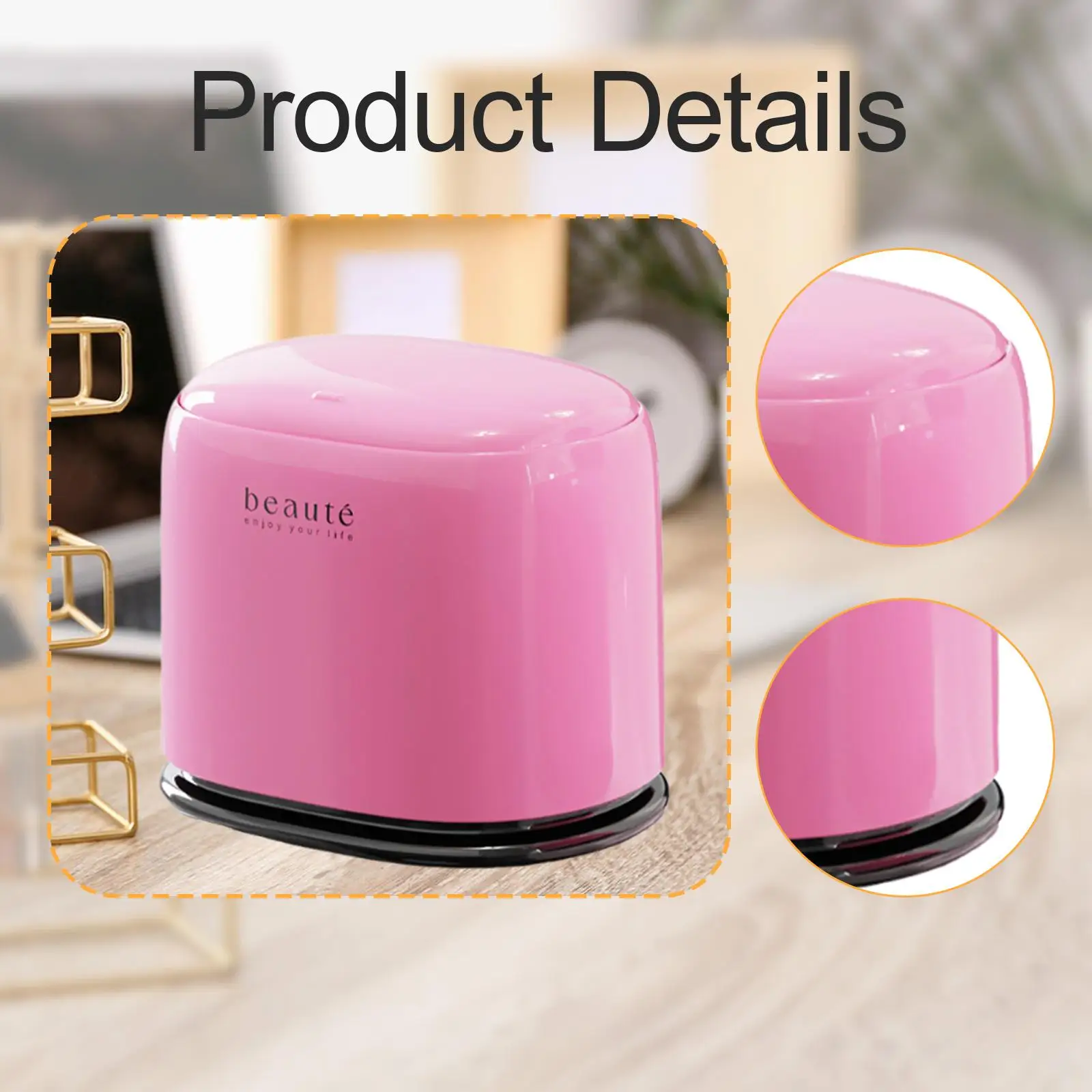 سلة مهملات سطح المكتب سلة مهملات صغيرة صندوق تخزين سلة مهملات مكتبية مع غطاء لعداد المنزل الغرور منضدية طاولة مكتبية المطبخ #5