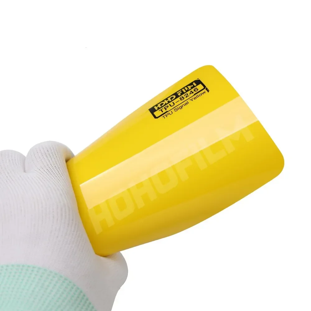 HOHOFILM عالي اللمعان PPF سيارة يلتف لون أصفر واحد بولي TPU PPF طبقة حماية السيارة PPF طبقة حماية الطلاء المضادة للخدش لفة