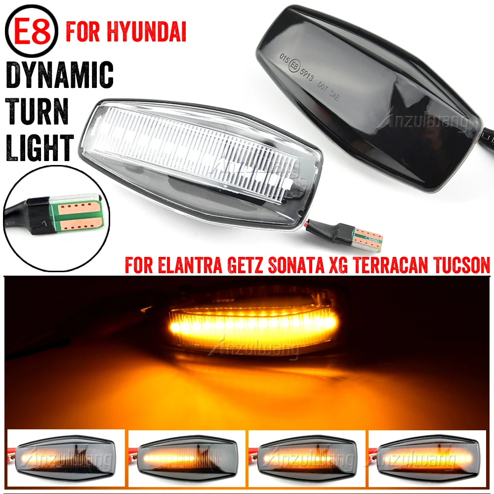 Dynamic LED Fender Light Side Marker For Hyundai I10 Trajet Sonata Elantra Getz XG Tucson Terracan Coupe Matrix for Kia 2003