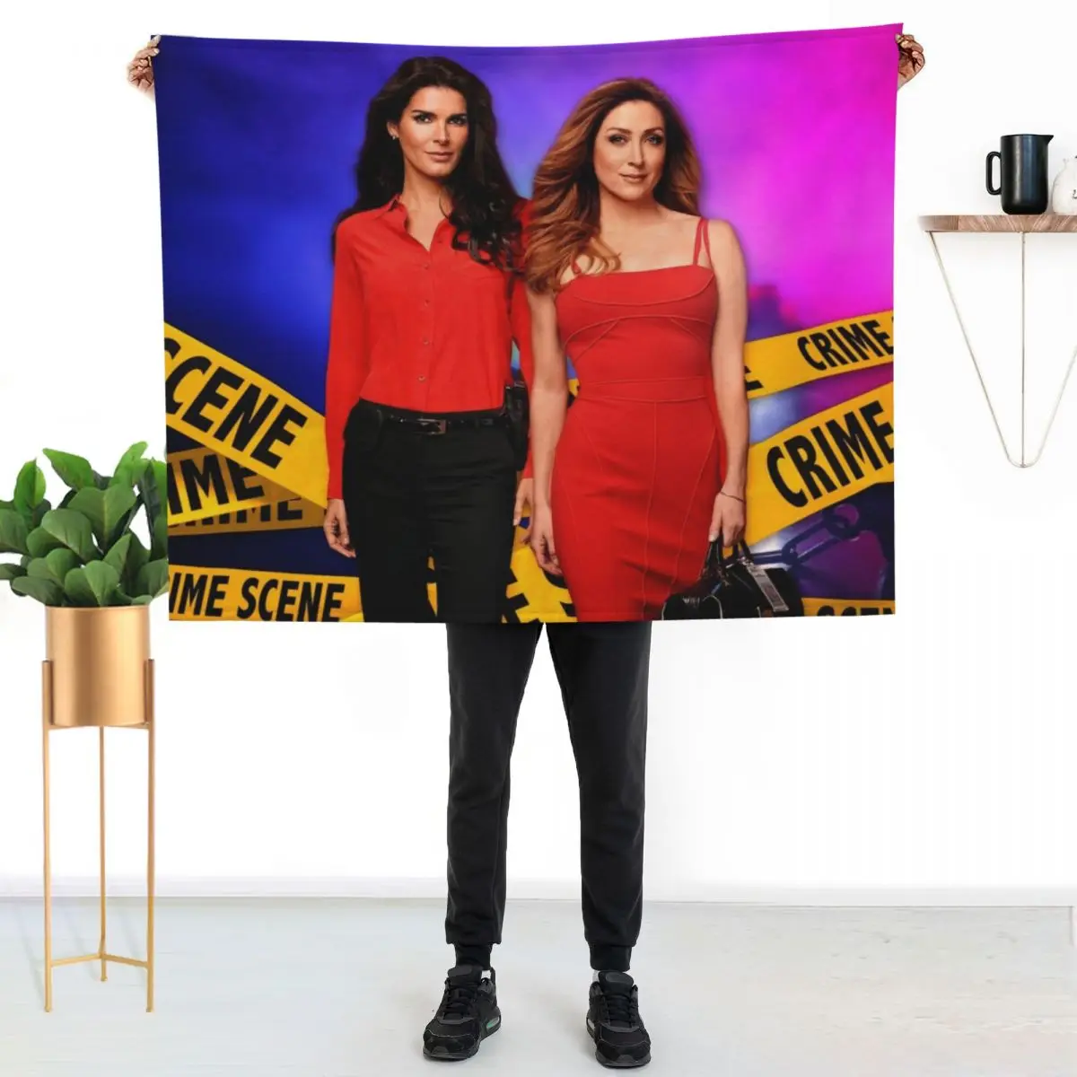 

Rizzles on a police background (Rizzoli & Isles) Throw Blanket Fuzzy Plush Throw Blanket for Sofa Chair