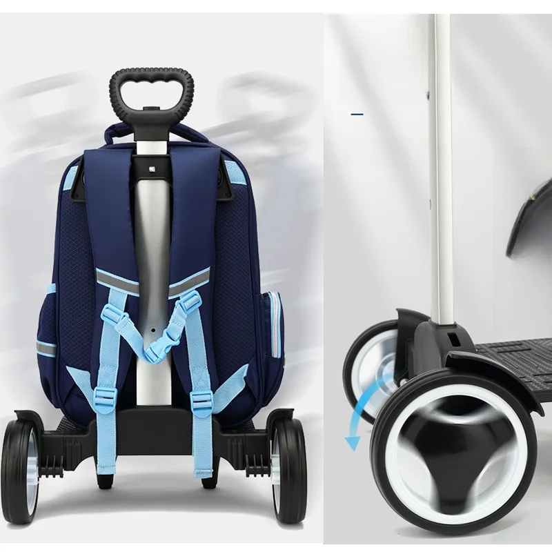 quiet-stair-climbing-children's-backpack-pull-rod-frame-foldable-stepladder-carriage-school-bag-pull-rod-carriage-frame