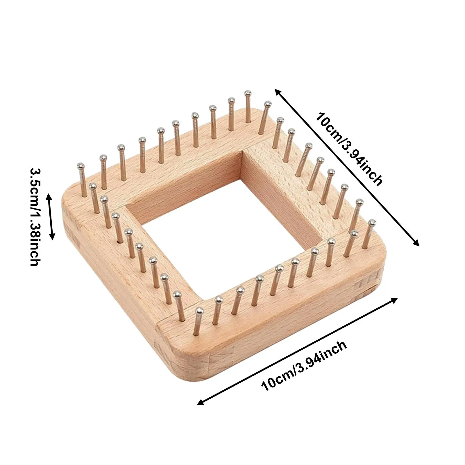

Knitting Loom Square Grid Wooden Weaving Frame for Sewing Craft Supplies Beginner Accessories for Making Blankets Hats