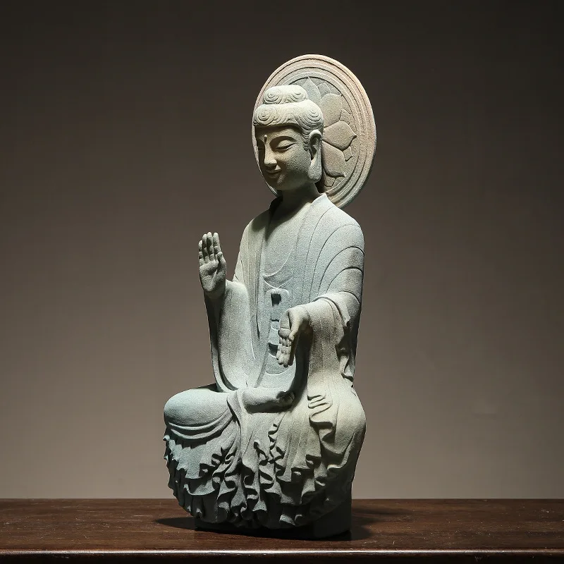Creative Buddha Figurine, Ceramic Art Ornament, Porcelain Artwork with Gift Box Packaging