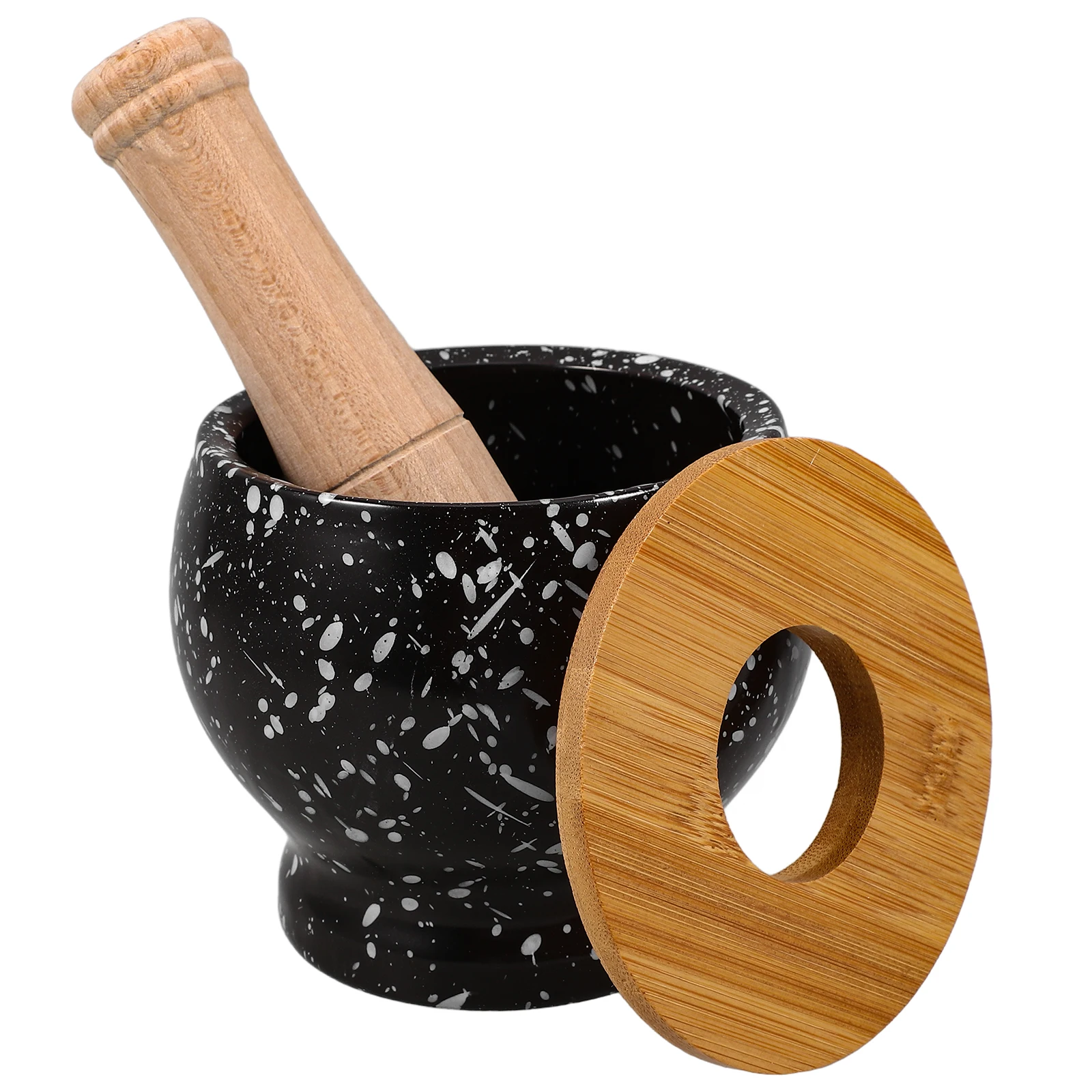 

1 Set Ceramic Garlic Pestle Set Grinding Bowl With Lid For Spices Peppers Pills Kitchen Use Household Medicine Crushing Tool