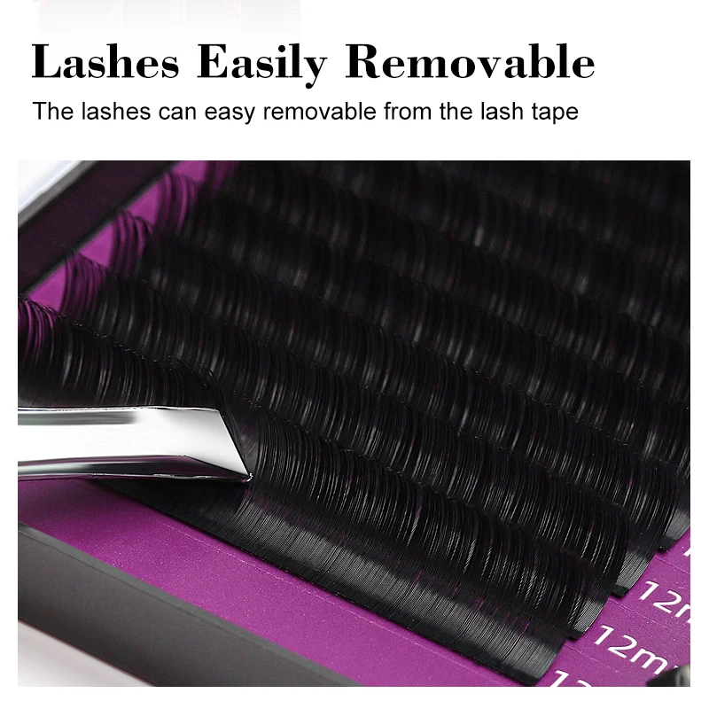 16Rows Classic Individual Eyelash Extension Lashes Matte Black Professional Soft Natural