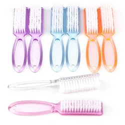 2pcs Nail Brush Cleaning Remove Dust Powder Plastic Cleaner for Acrylic UV Gel Nails Art Manicure Nail Care Accessories
