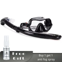 Snorkel Diving Mask Set with Anti-Fog Spray Goggles Glasses Swimming Easy Breath Tube