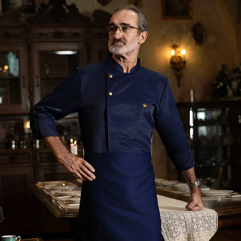 Chef Work Clothes Long Sleeve Autumn Winter Restaurant Kitchen Western Cuisine Kitchen Catering Canteen Baking Cake Bread Clothi