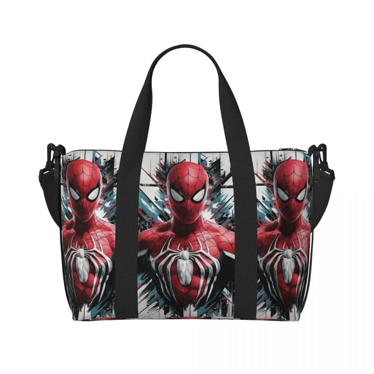 

Custom Spiderman Anime Hero Tote Bag for Women Large Capacity Cobweb Cartoon Printing Beach Gym Travel Bags