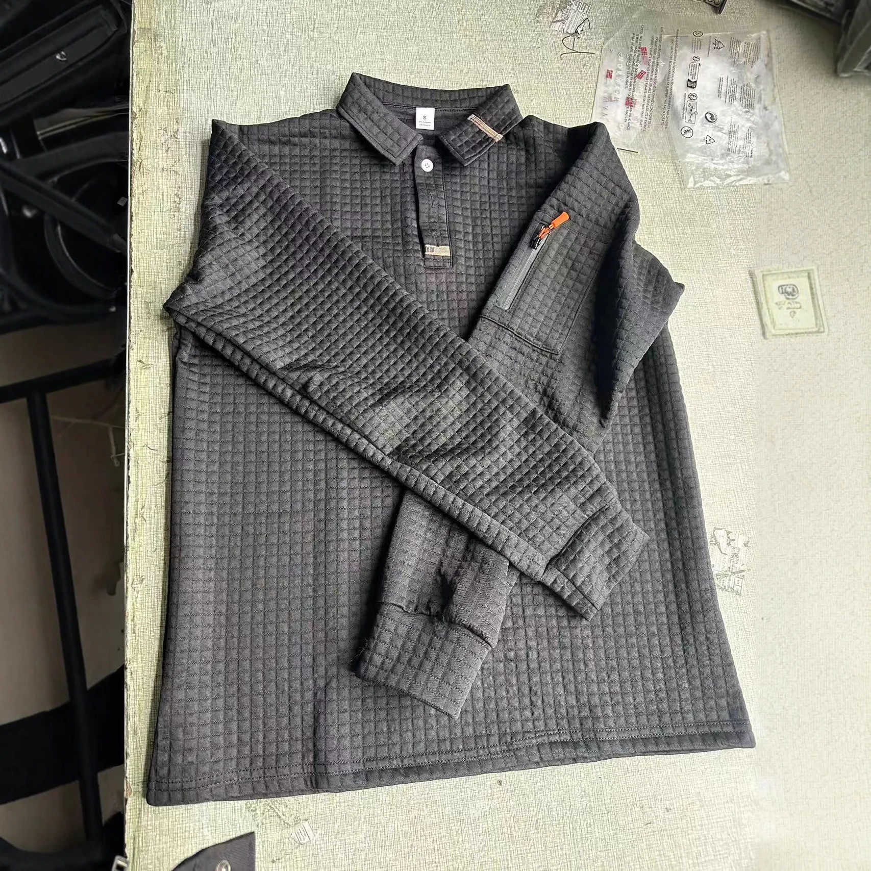 Men's Lapel Spliced Pocket Zipper Decorative POLO Shirt Is Suitable For Daily Leisure Sports