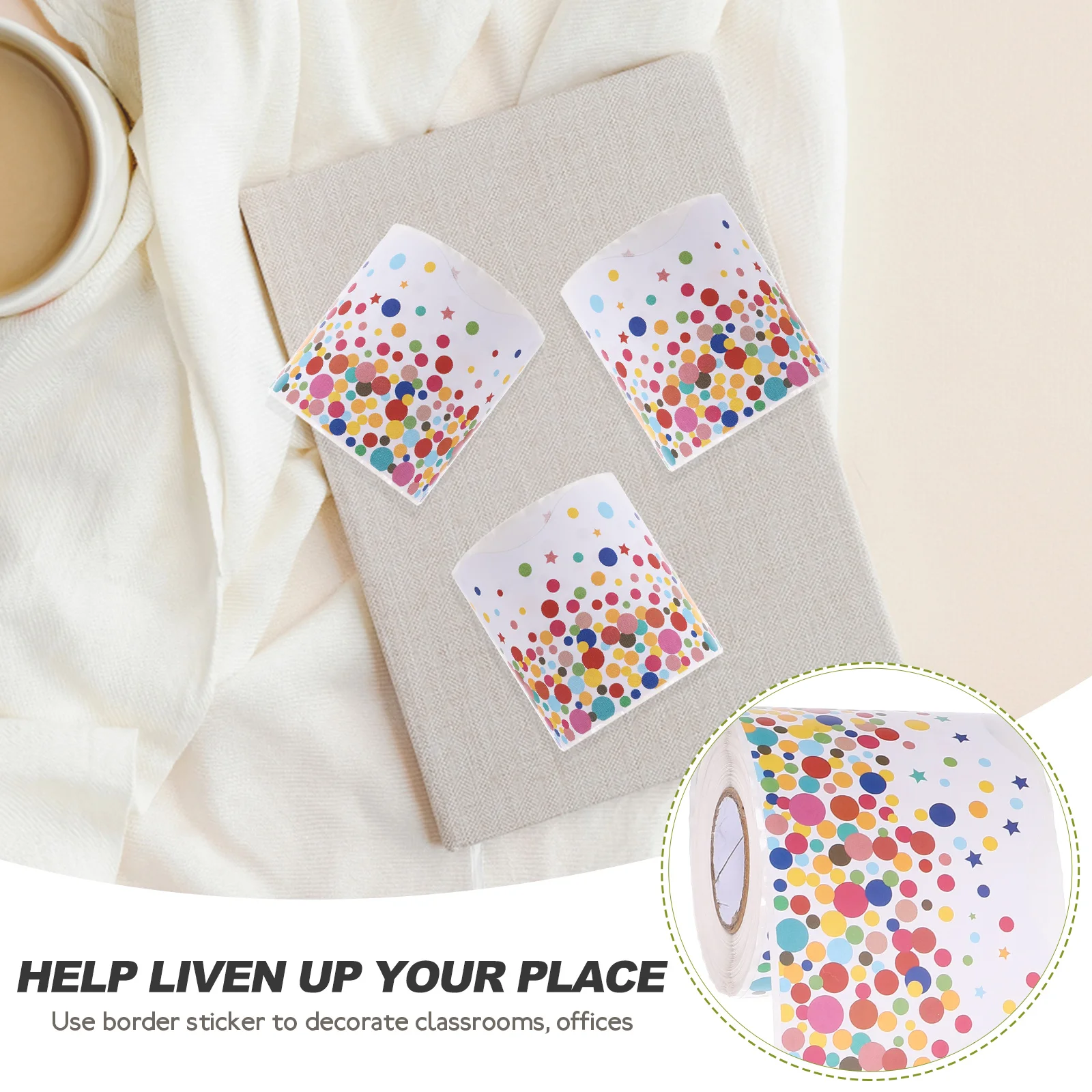 

Confetti Border Strips Decoration Bulletin Board Wave Sticker Decorations Colorful Paper