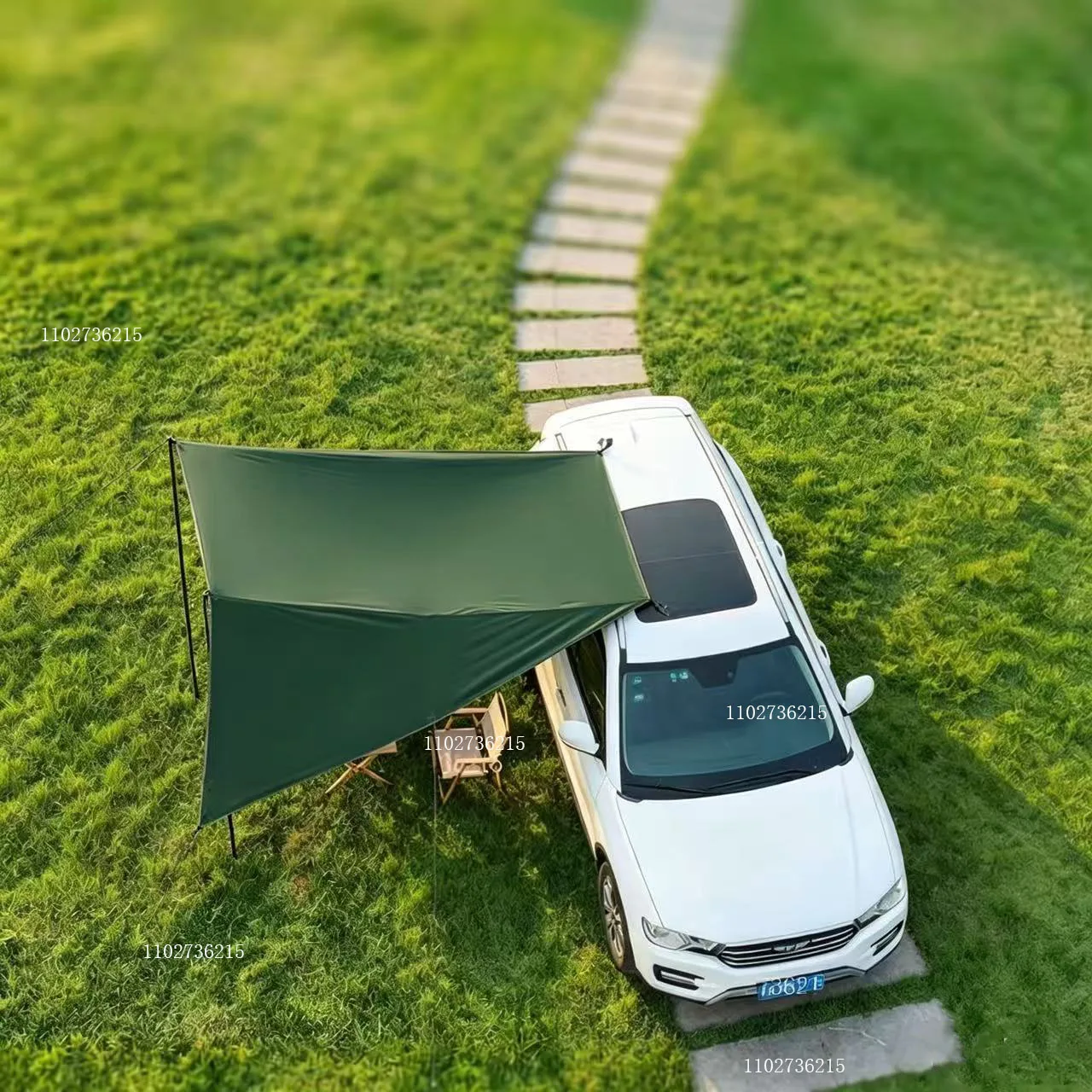 Großes Fledermauszelt-förmiges Auto-Seiten-Sonnenschutzdach, Wasserdichtes Stoffzelt, Outdoor-Camping, SUV-Box-Typ Auto-Heckabdeckung – Detail 6