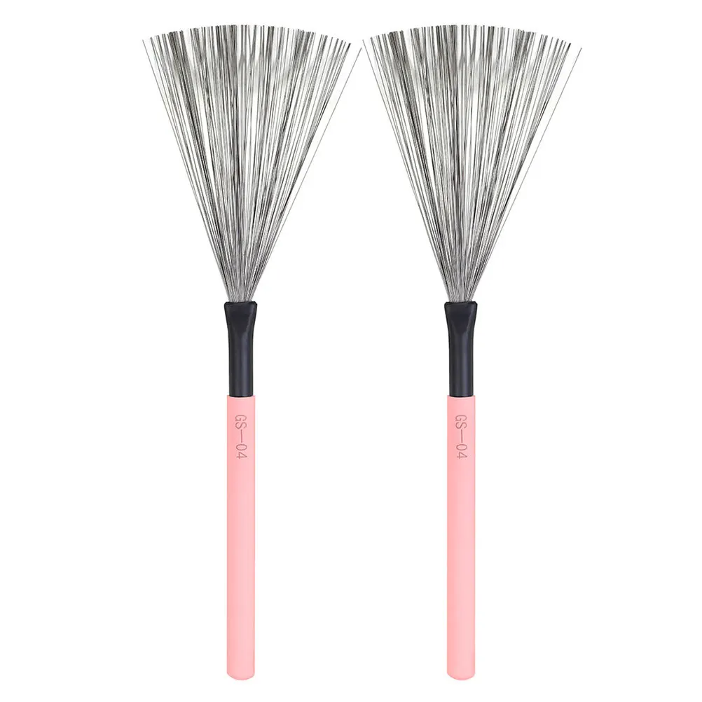 

2Pcs Drum Brush Steel Wire Wooden Handle Jazz Drum Wire Brush Stable Professional Percussion Set Percussion for Drums