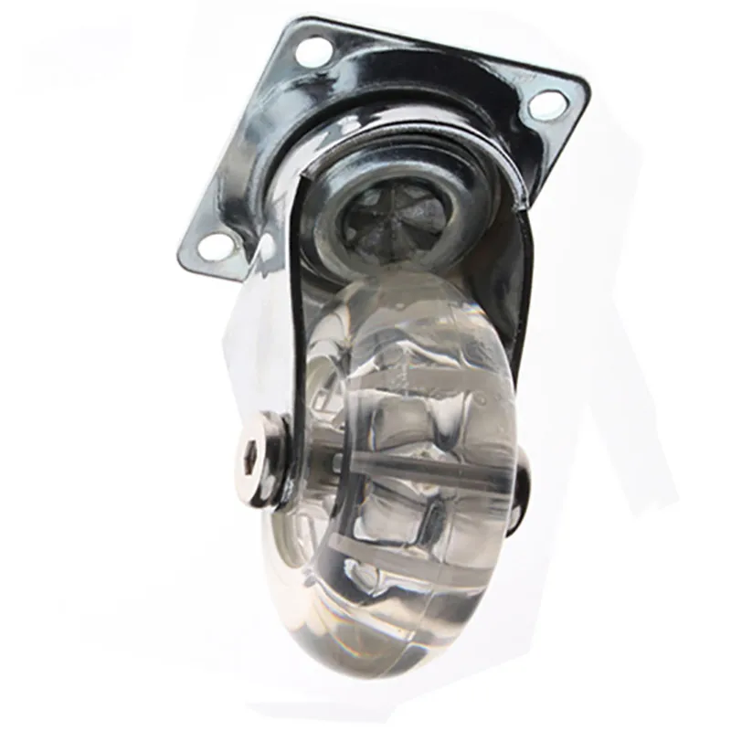 1Pcs 50mm Transparent PU Swivel Universal Caster Wheel Replacement for Office Chair Sofa Trolley Furniture Hardware Parts