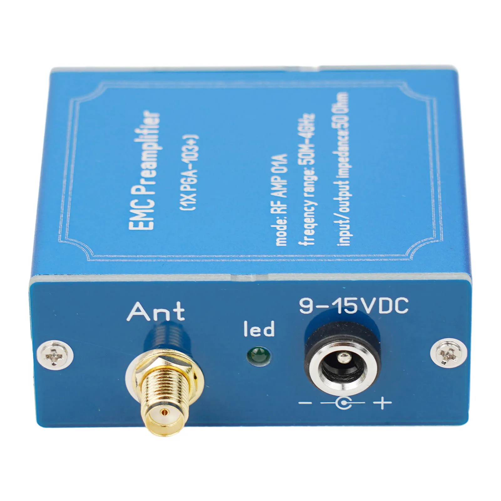 Wideband EMC Preamplifier 50M4GHz for LNA with PGA103+ Chip and Low Noise Figure for Magnetic Field Measurements