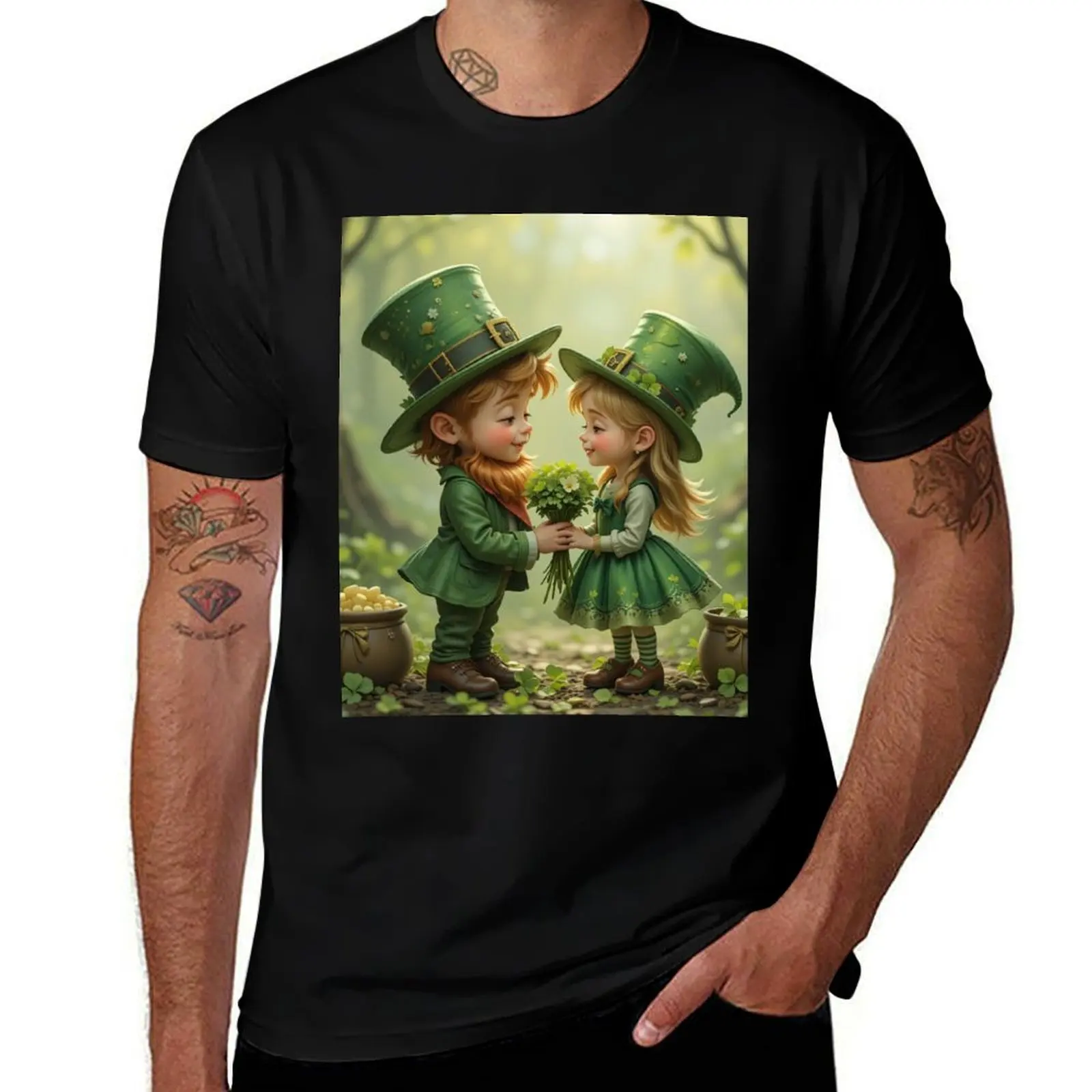 

St. Patrick's Day T-Shirt animal prinfor boys baggy shirts luxury t-shirt Man t-shirt mens clothes