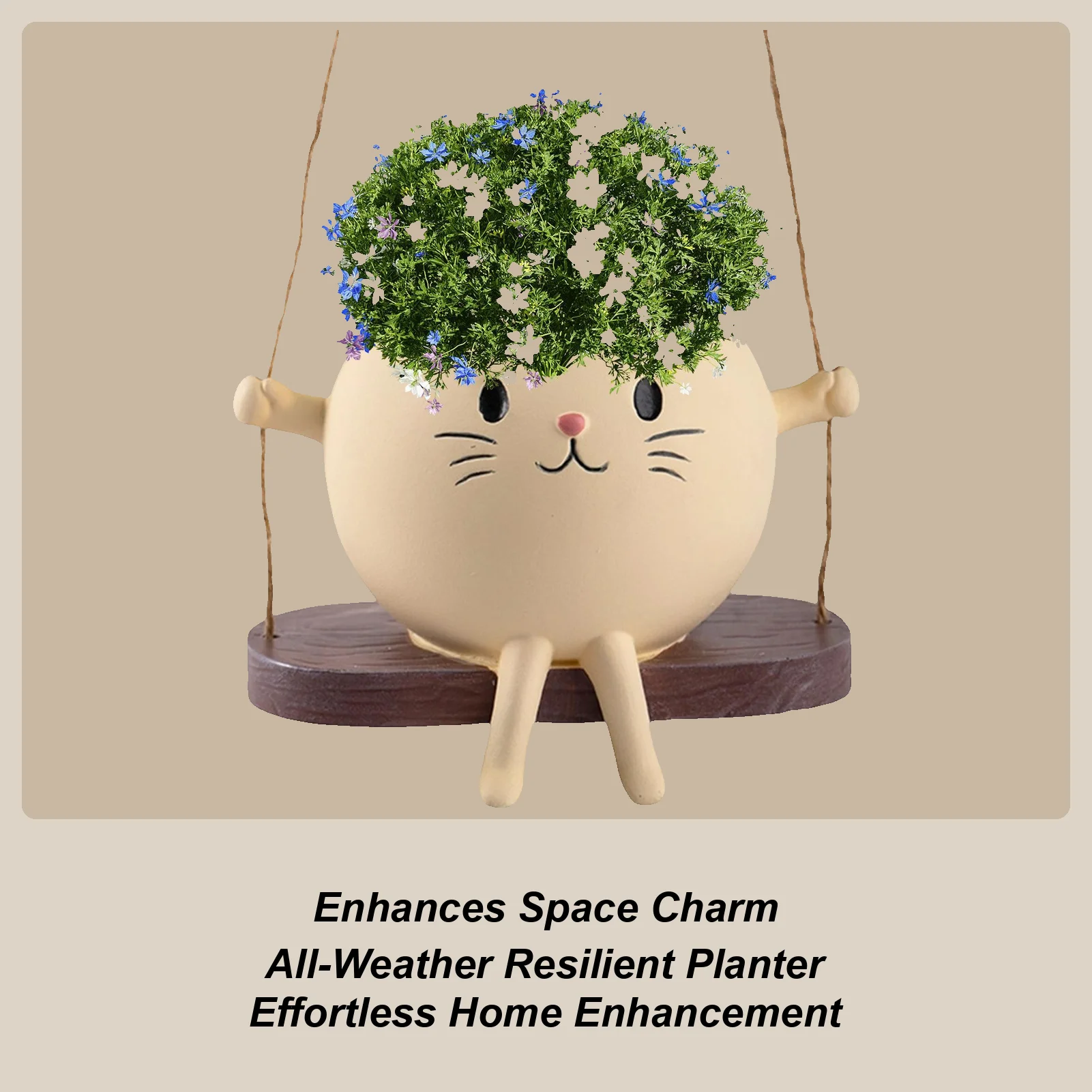 

Кашпо с качающимся лицом, горшок из смолы, кресло-качалка для кошек, цветочные контейнеры, художественное украшение для дома, цветочный горшок для крыльца, входа в гостиную