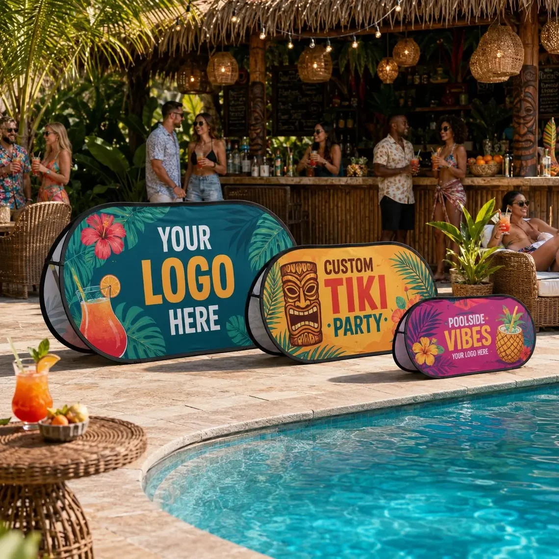 Summer Clothing Banner - Banner Pop-Up Personalizzato per Tiki Bar,
