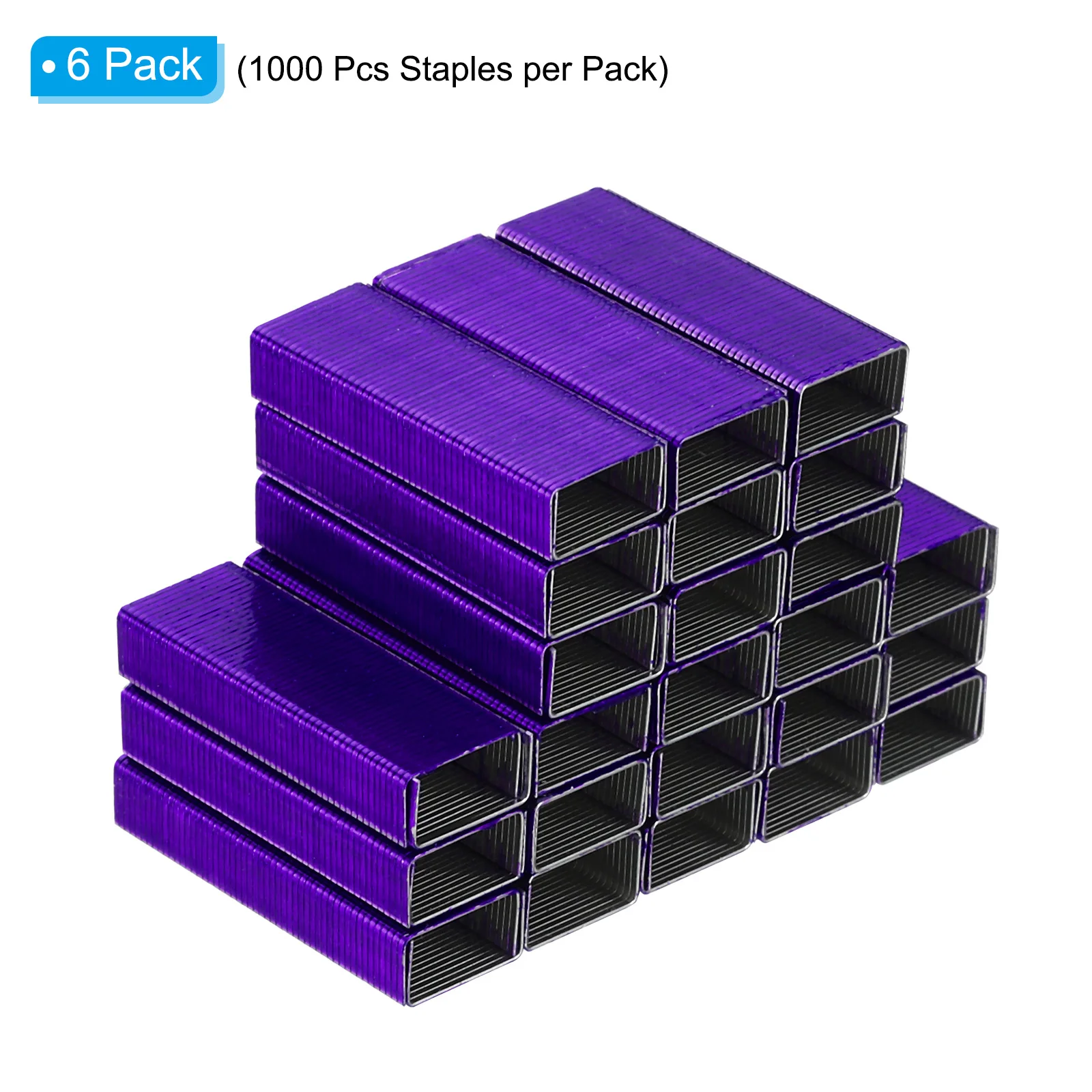 6000Pcs/6Pack Creative Purple Staples #10 Mini 3/16Inch Long Metal Staple For Staplers Office School Stationery Binding Supplies