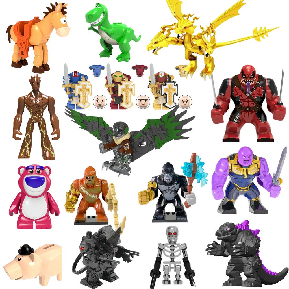 Hot-Selling 4cm Children Anime Figure Hero Building Blocks Kid Gift Assembling Toy Model Mini Movies Characters Figurine Bricks