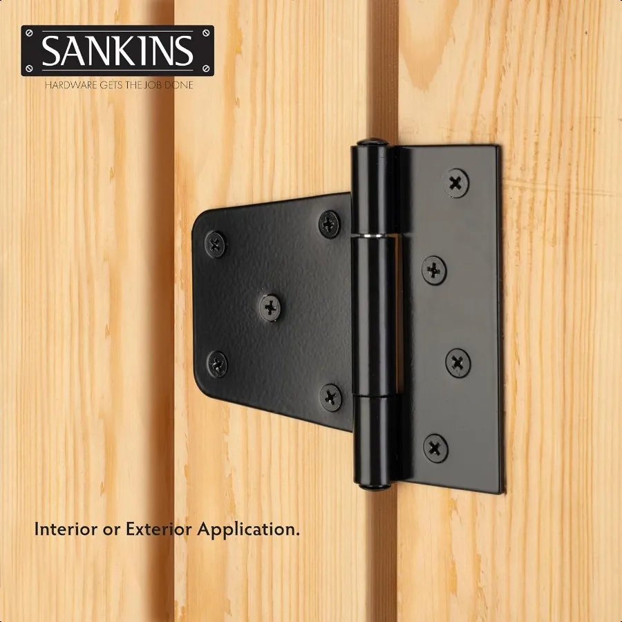 31 2 dobradiças de portão resistentes, dobradiças de porta de ferro preto com parafusos, dobradiças duráveis para cerca de madeira, portão, galpão, porta de celeiro