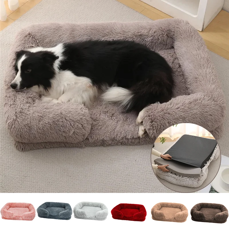 Square Cat's House Bed For Cats Dog Mat Warm Sleep Cat Nest Cushion Dog Puppy Couch For Dogs Basket Plush Pet Accessories Winter