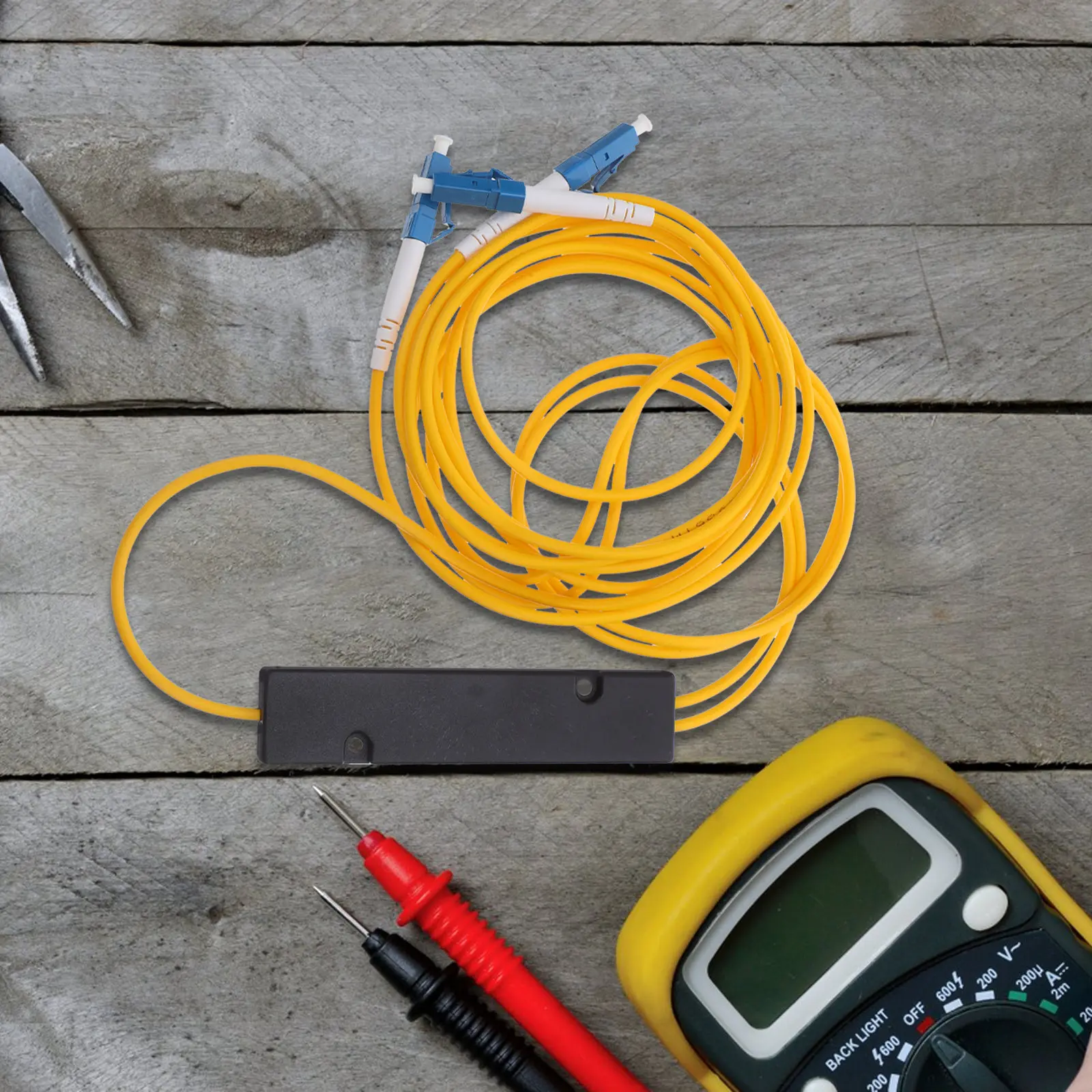 Divisor Óptico de Fibra 1x2 com Conector LC, Caixa de Distribuição de Grau Telecom para Casa, Escritório e Data Center
