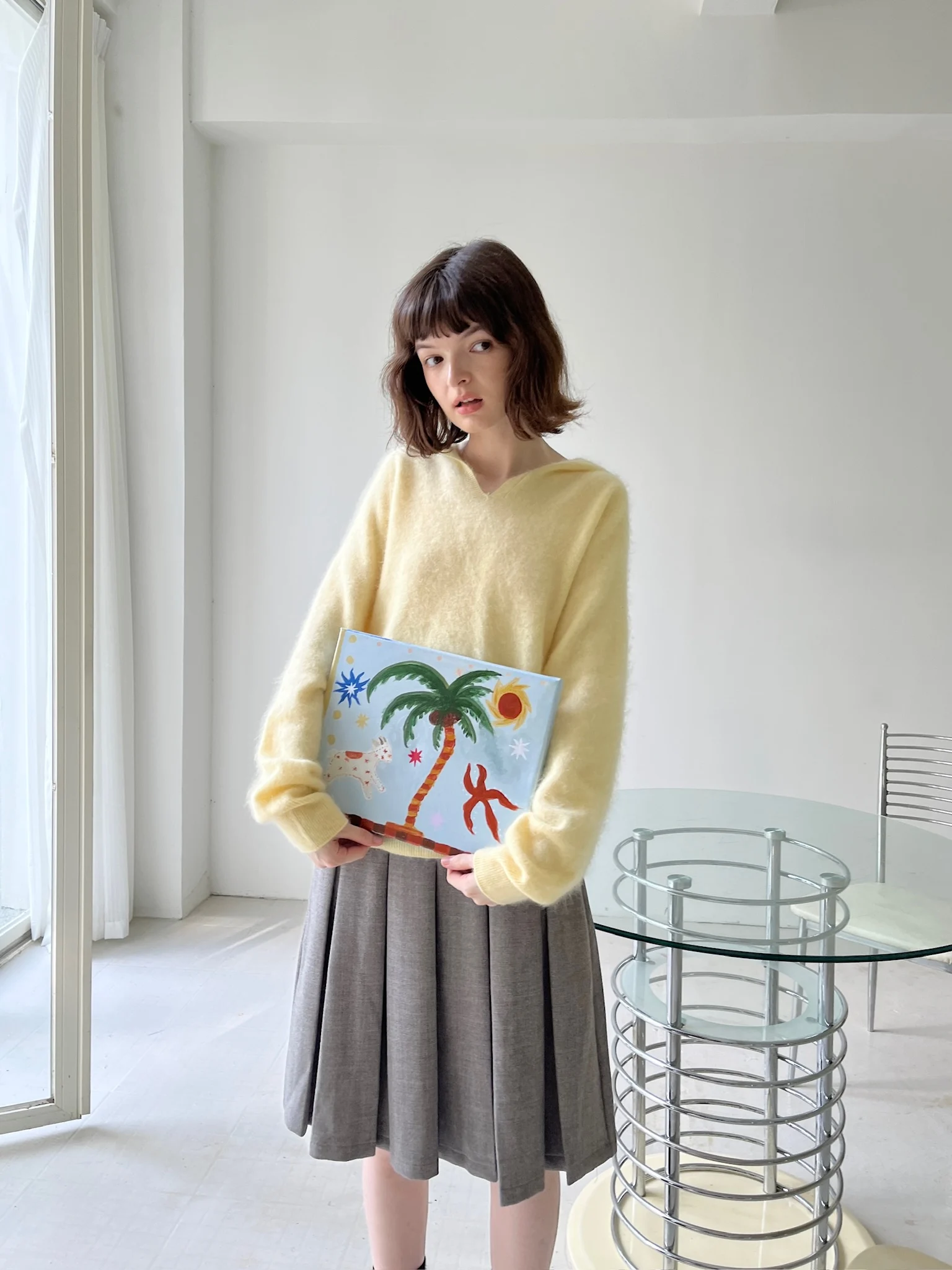 

Melo Molly Camere Fce Lined Hooded V-Ne Knit Base irt Women's Autumn Winter Warm Thermal Color Loose Fit Long ...