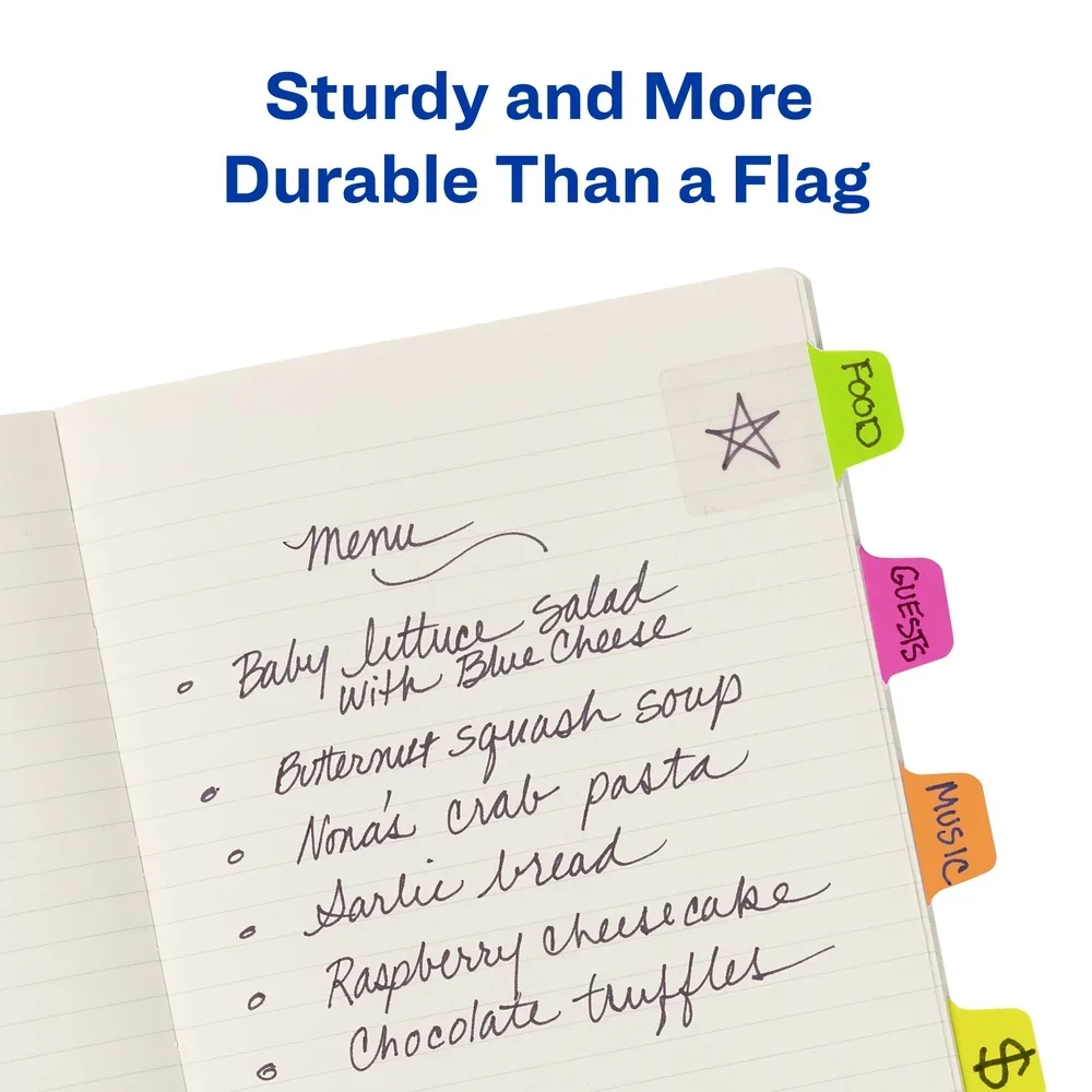 Mini Ultra Tabs 1x1.5 Inch 80 Assorted Neon Writable Repositionable Page Flags Organizing and Color Coding