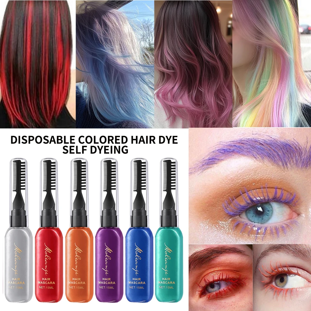 Multi Colored Hair Dye, Natural Coloring, Suitable for Hair and Eyelashes, Creating Fashionable Hair Colors and Eye Makeup