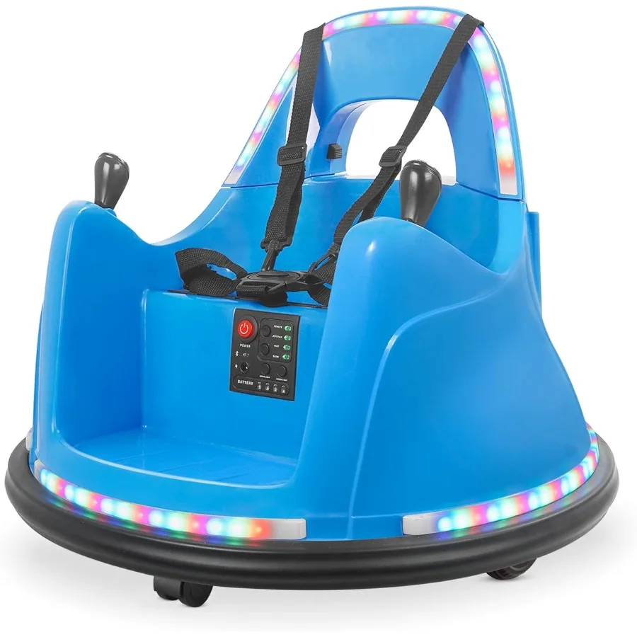 Smart Bumper Car for Toddler & Kids 1.5-6 Years Old, 12V 2-Speeds Electric Ride On Bumping Toy Gifts W/Remote Control, APP Contr