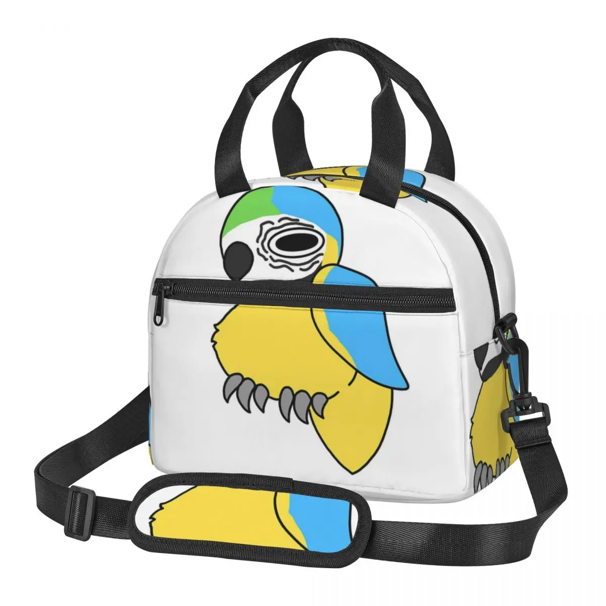 Bolsas de almuerzo de guacamayo azul y dorado sin pensamiento, caja Bento aislada, bolsa de almuerzo reutilizable, bolsas de Picnic, bolsa más fresca para mujeres y niños